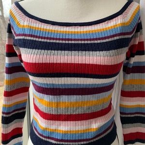 Kendall and Kylie Off The Shoulder Crop Sweater